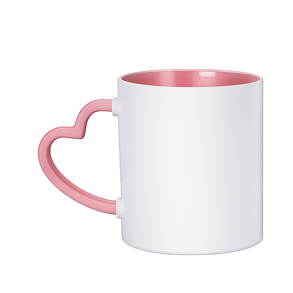 Custom Heart Shaped Ceramic Mug - Full Design